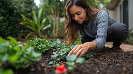 Man nurturing plants in a vibrant garden center during the afternoon