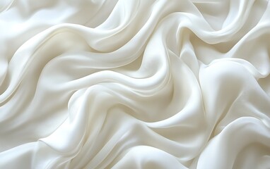 Obraz premium Soft, flowing white silk fabric with elegant, wavy folds and creases.