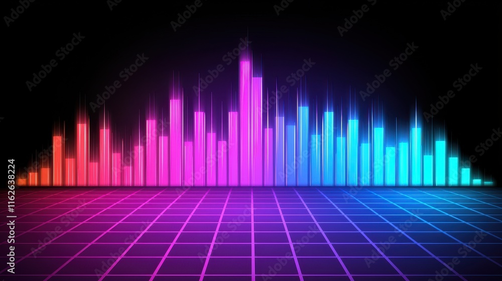 Aufkleber vibrant sound wave visualization with colorful gradient bars