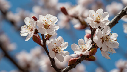 Obraz premium cherry blossom in blue sky