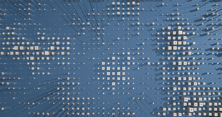 Abstract Cubes Geometric Shapes Blue Speed Motion Textured Background with Spikes © Patrick Tappe