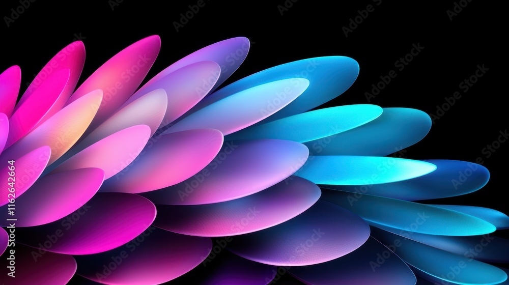 Poster vibrant abstract background with colorful petal shapes and gradient