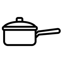 saucepan with lid icon illustration