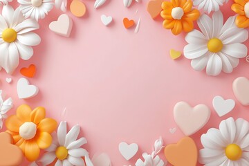 Obraz premium Charming floral frame for a spring or summer design project.