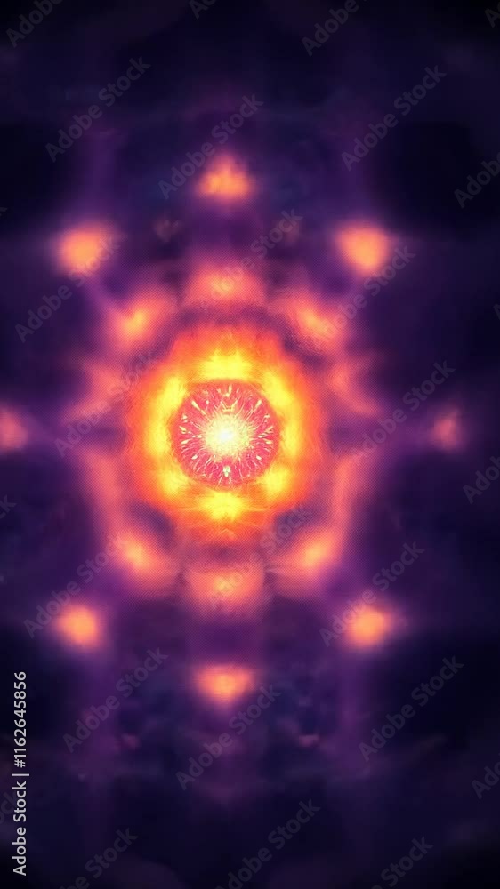 Aufkleber vibrant abstract fractal pattern with glowing