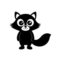 Raccoon cartoon vector silhouette