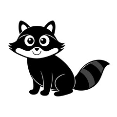 Raccoon cartoon vector silhouette