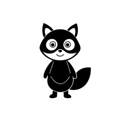 Raccoon cartoon vector silhouette
