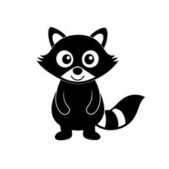 Raccoon cartoon vector silhouette