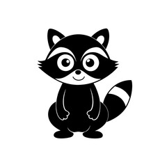 Raccoon cartoon vector silhouette