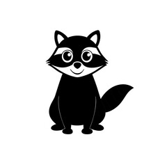 Raccoon cartoon vector silhouette