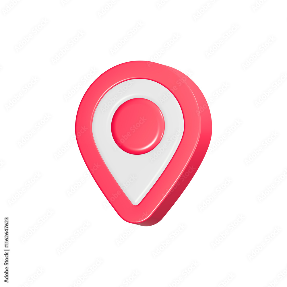 Poster 3d realistic location map pin gps pointer markers
