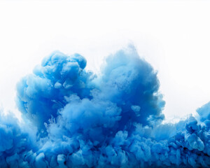 Naklejka premium An isolated border of a blue smoke explosion on a white background