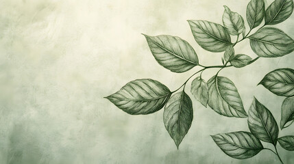 green leaves background with copy space
