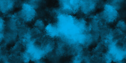 Abstract grunge decorative blue texture background with space. Blue powder explode cloud on black background. Grunge blue texture for decoration and design.	
