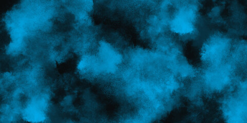 Abstract grunge decorative blue texture background with space. Blue powder explode cloud on black background. Grunge blue texture for decoration and design.	

