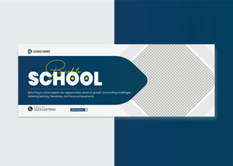 website banner or cover design template, back to school, social promotion template