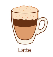 Vector isolated illustration of Latte Coffee Cup