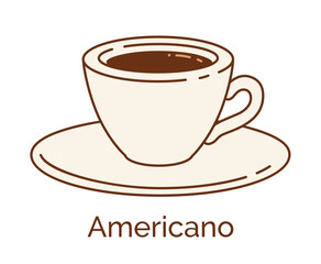 Vector isolated illustration of Americano Coffee Cup
