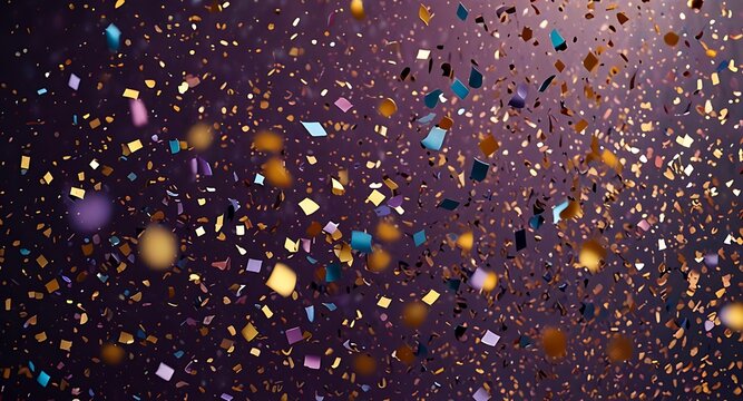 Colorful glitter and confetti on a bright gradient background. Eve event posters, party invitations, pop art