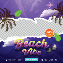 Beach Holiday Flyer for Tourism Marketing and Seasonal Business Promotions with editable text effect