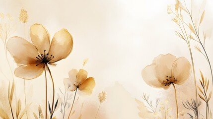 Elegant Watercolor Flowers and Dried Botanicals