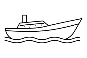 Minimalist Boat Line Art Illustration - Vector SVG Design