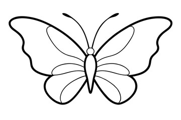 Butterfly Line Art Icon SVG – Elegant Minimalist Design