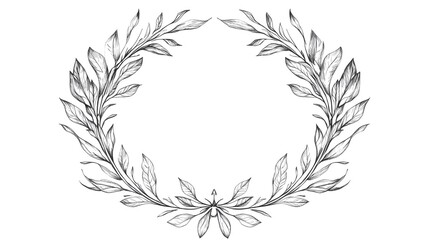 Fototapeta premium Elegant Hand Drawn Floral Wreath Design