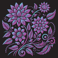 flower silhouette vector with elegant colors