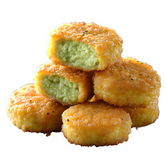 Matcha-Grne Chicken McNuggets fotorealistischer isolated on transparent background
