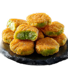 Matcha-Grne Chicken McNuggets fotorealistischer isolated on transparent background

