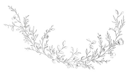 Fototapeta premium Elegant Floral Branch Design with Delicate Flowers and Leaves