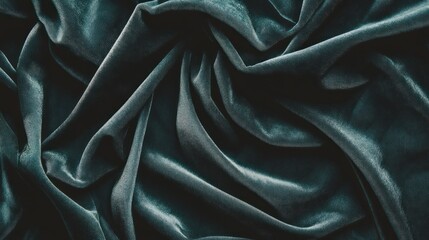 Fototapeta premium A close-up of dark, textured velvet fabric, showcasing its luxurious folds and sheen.