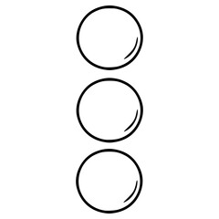 three dot menu icon illustration hand drawn outline vector