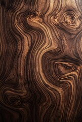 Dark Wood Texture: Rich Brown Swirled Grain Background