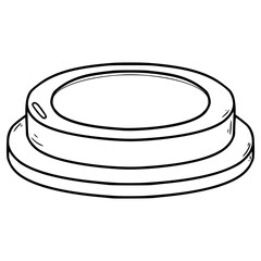 cup lids illustration hand drawn outline vector