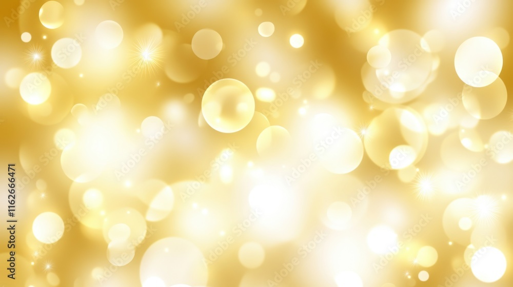Aufkleber shimmering golden lights with blurred bokeh effect for background