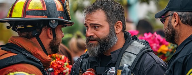 Obraz premium Firefighters Engaging with Community Moments