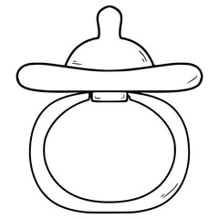 baby pacifier illustration hand drawn outline vector