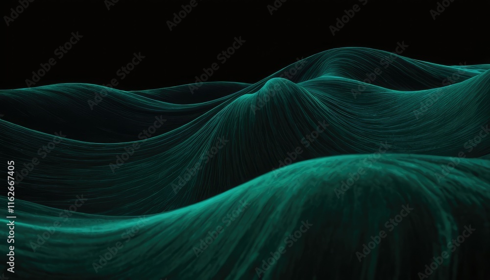 Poster 3d render of an abstract technology with flowing particles 10