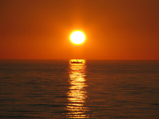 Boat in the sunset