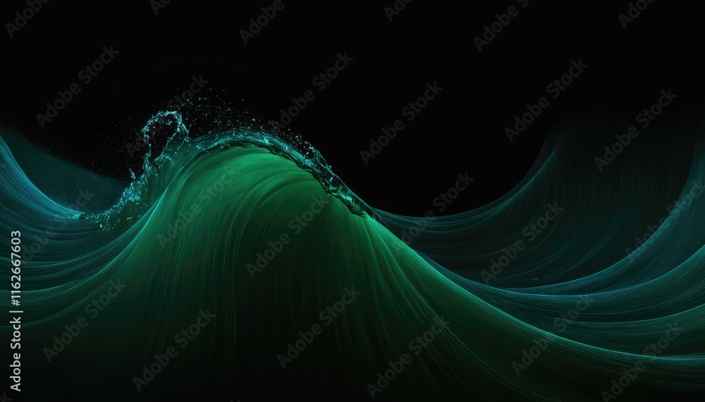 Poster 3d render of an abstract technology with flowing particles 4