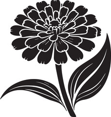 Black and white flower isolated