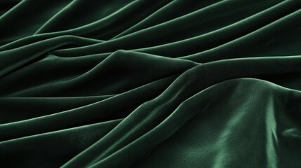 Fototapeta premium A close-up of luxurious green velvet fabric, showcasing its texture and rich color.