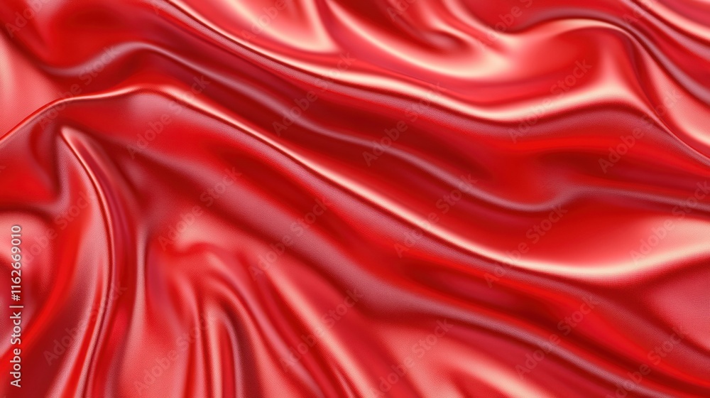 Poster a close-up of smooth, flowing red fabric showcasing texture and sheen.