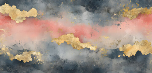 watercolor background with warm yellow, pink, gold and blue