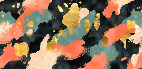 Elegant abstract trendy universal background templates with orange, gold, blue and black details. Minimalist aesthetic made with AI