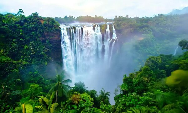 Petualangan di Hutan Tropis yang Rimbun dengan air terjun yang indah 