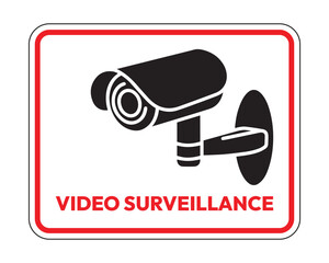 Video Surveillance Sign, Essential for Security and Privacy Awareness, High-Quality Vector Stock Image